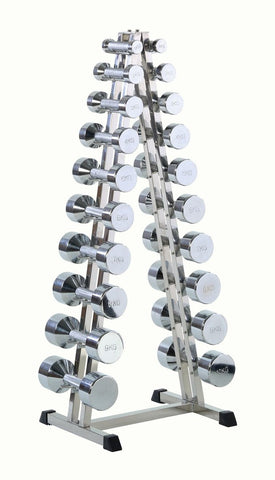 Chromhanteln Komplett-Set bestehend aus 1-10 kg Hanteln + Ablage