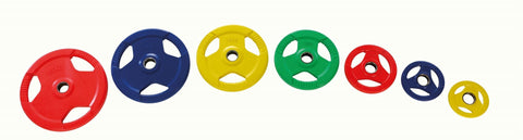 Farbige Olympic Hantelscheiben 50mm Gummi mit Griff - verschiedene Gewichte
