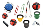 Funktionelles Training Home-Gym Komplett-Paket: Sling Trainer, Kettlebells, Half Circe Ball, 12-teilig