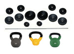 Home-Gym Komplett-Paket: Langhantel 30mm mit Gewichten und Kettlebells 16-teilig